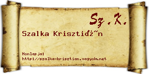Szalka Krisztián névjegykártya